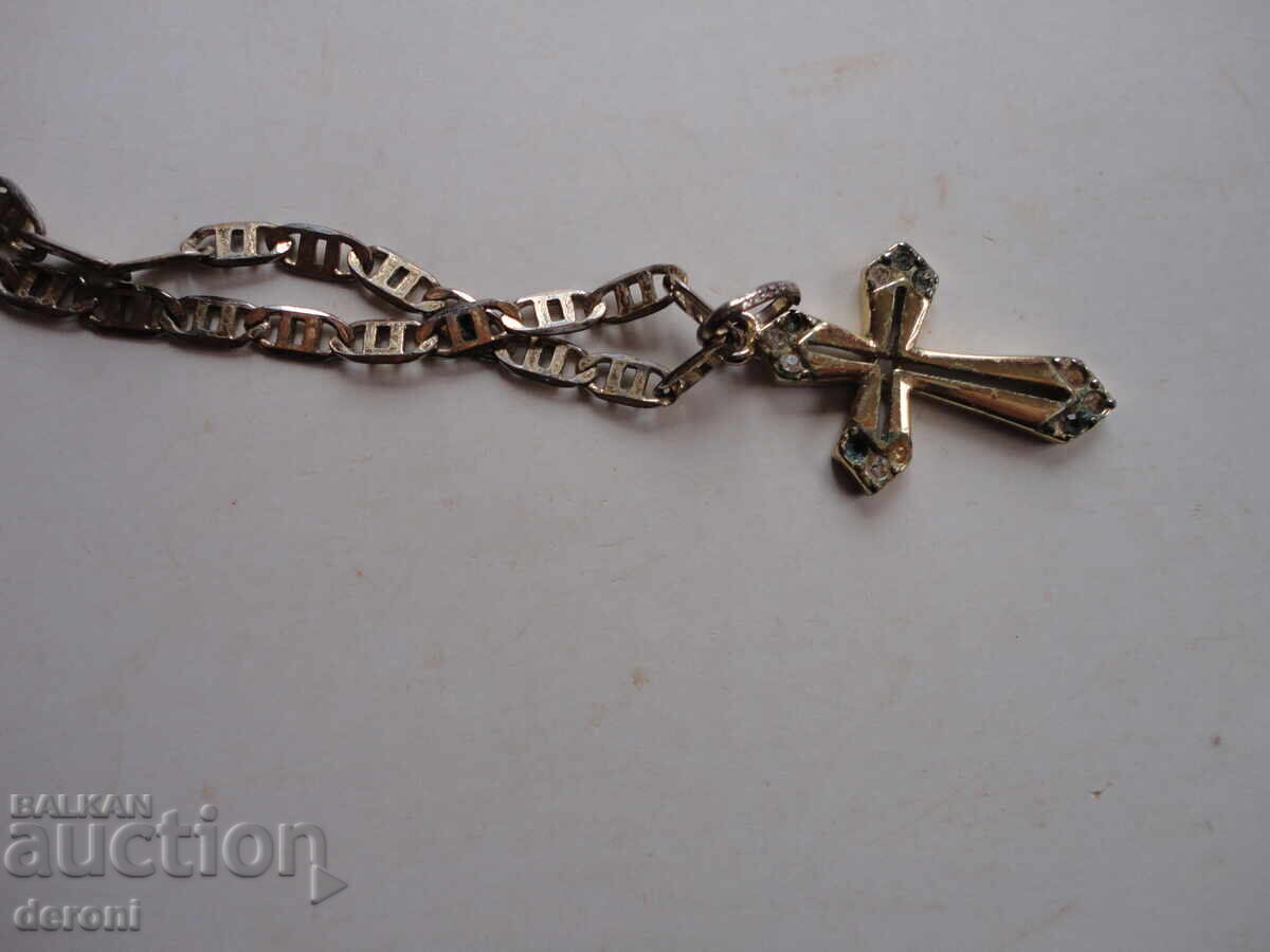 Colier placat cu aur cu pandantiv cruce 750 C@G - 5 Colier placat cu aur cu pandantiv cruce 750 C@G - 5