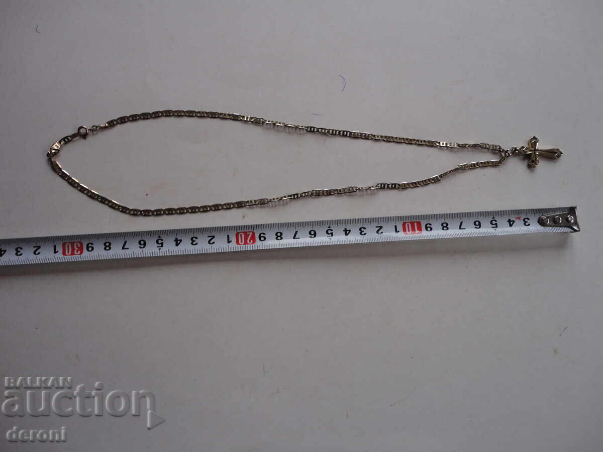 Colier placat cu aur cu pandantiv cruce 750 C@G Colier placat cu aur cu pandantiv cruce 750 C@G