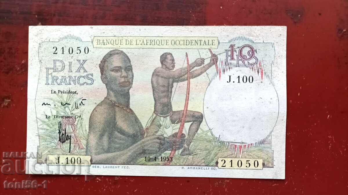 Franța Africa Centrală 10 franci 1953 Franța Africa Centrală 10 franci 1953