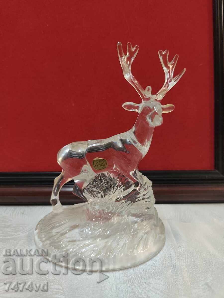 Luksozen frenski kristal!!!Figura  na elen-Cristal d'Arques - 6