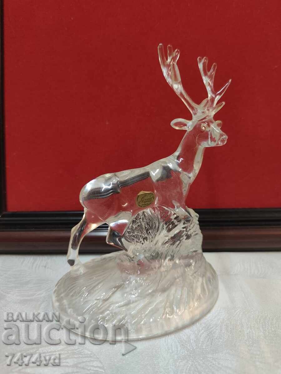Luksozen frenski kristal!!!Figura  na elen-Cristal d'Arques - 7