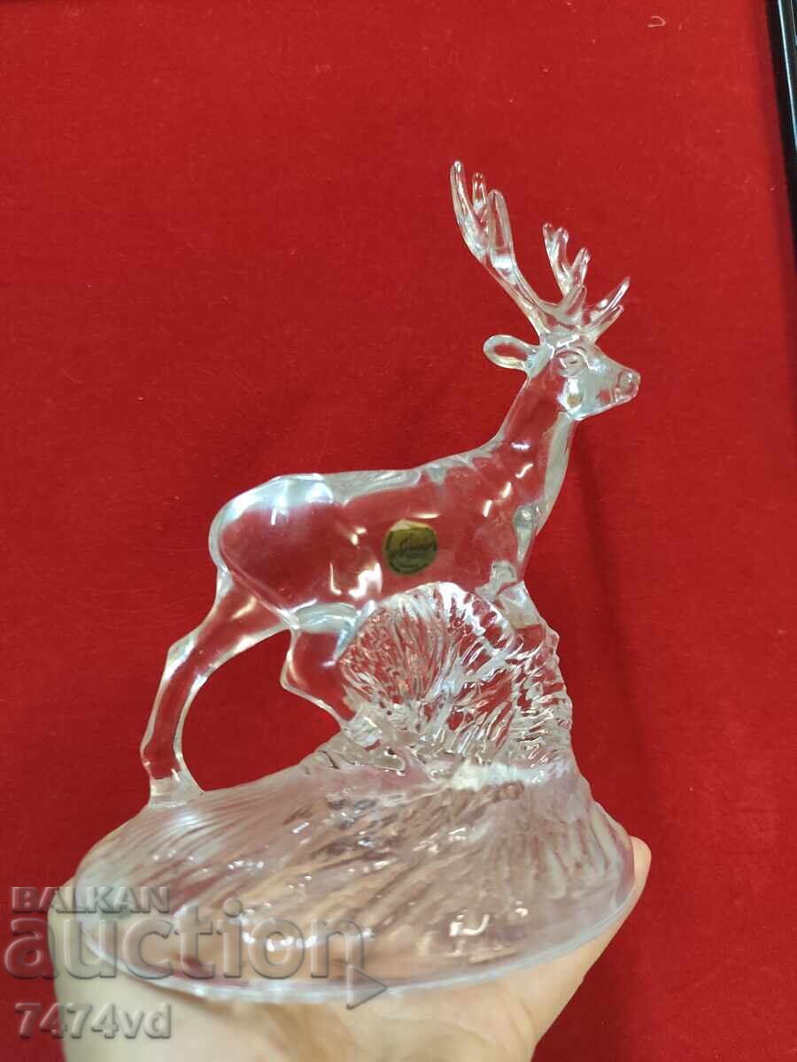 Luksozen frenski kristal!!!Figura  na elen-Cristal d'Arques
