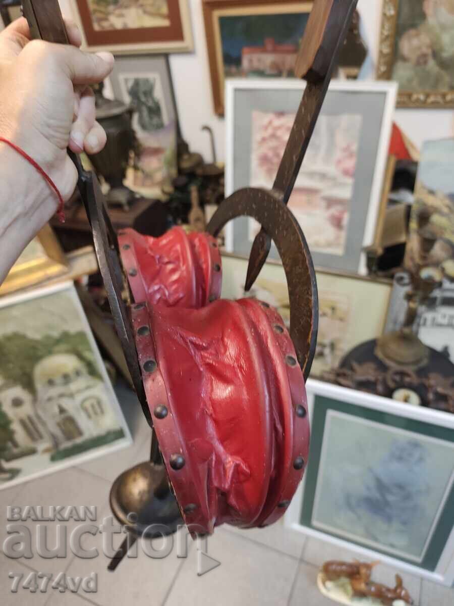 FOALE DUBLE RARE PENTRU ȘEMINEU DIN ALAMĂ, LEMN ȘI PIELE - 5