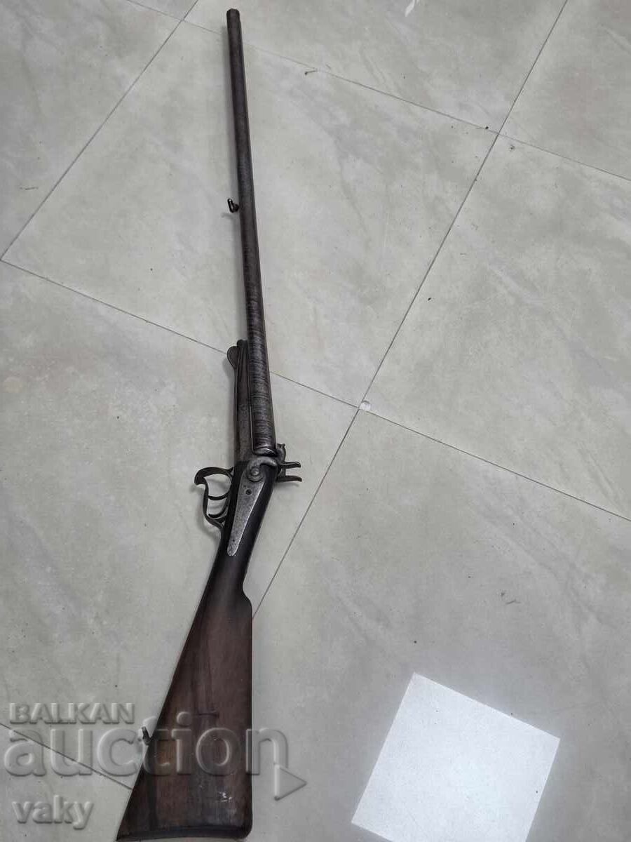 Pușcă de vânătoare Lefaucheux secolul XIX - țeavă de Damasc, totul funcțional
