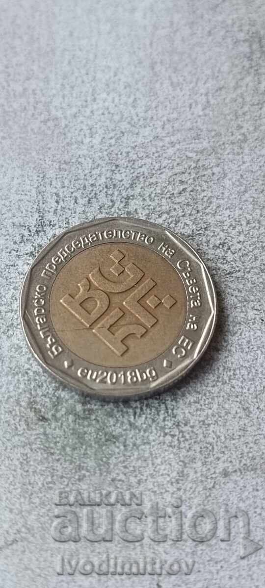 2 leva 2018 Bulgaria - Președinția Consiliului Uniunii Europene cu preț € 2.86 | 5.59 BGN 2 leva 2018 Bulgaria - Președinția Consiliului Uniunii Europene cu preț € 2.86 | 5.59 BGN