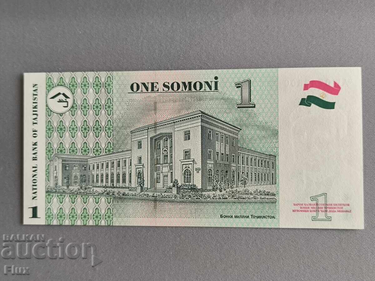 Bancnota - Tadjikistan - 1 somoni UNC | 1999 cu preț € 2.00 | 3.91 BGN Bancnota - Tadjikistan - 1 somoni UNC | 1999 cu preț € 2.00 | 3.91 BGN