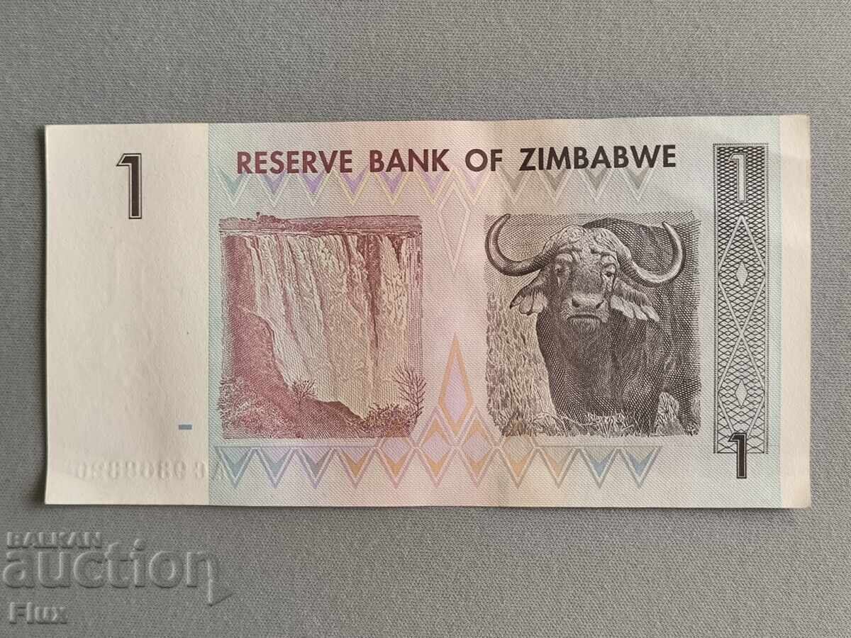 Bancnotă - Zimbabwe - 1 dolar AUNC | 2007 cu preț € 1.75 | 3.42 BGN