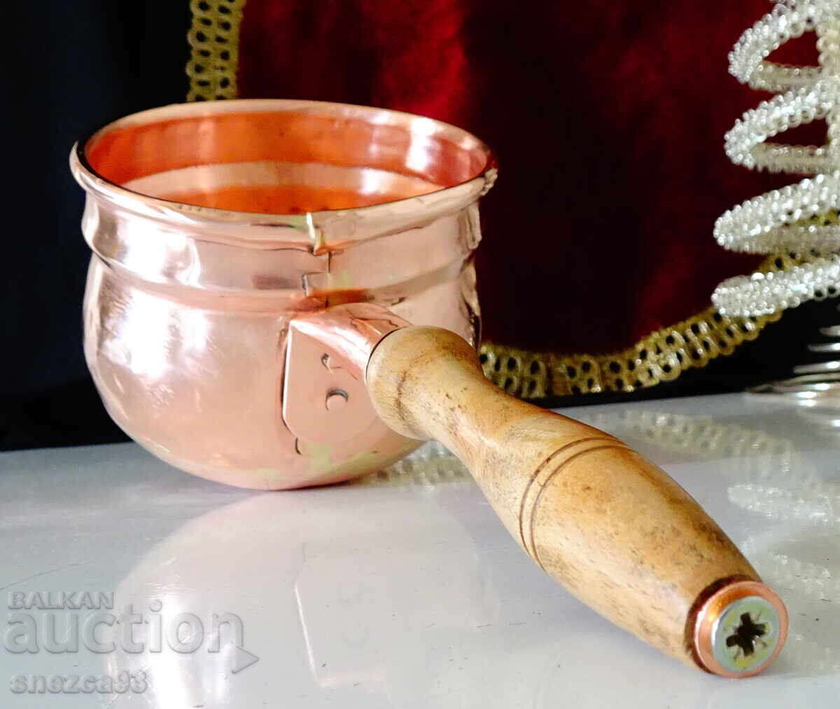 Χάλκινο τηγάνι για βούτυρο, μπρίκι από καθαρό κόκκινο χαλκό Χάλκινο τηγάνι για βούτυρο, μπρίκι από καθαρό κόκκινο χαλκό