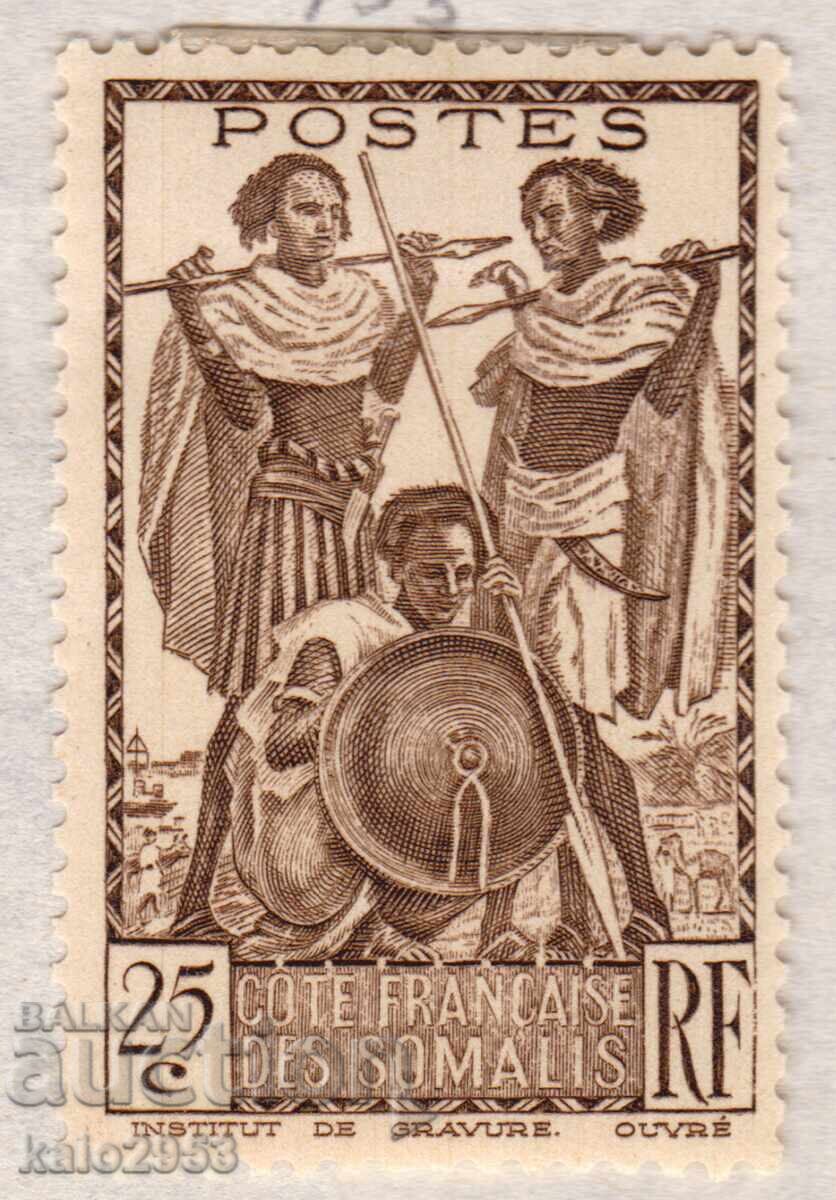 Somalia Franceză-1938-Mărci curente-Soldați somalezi, MLH