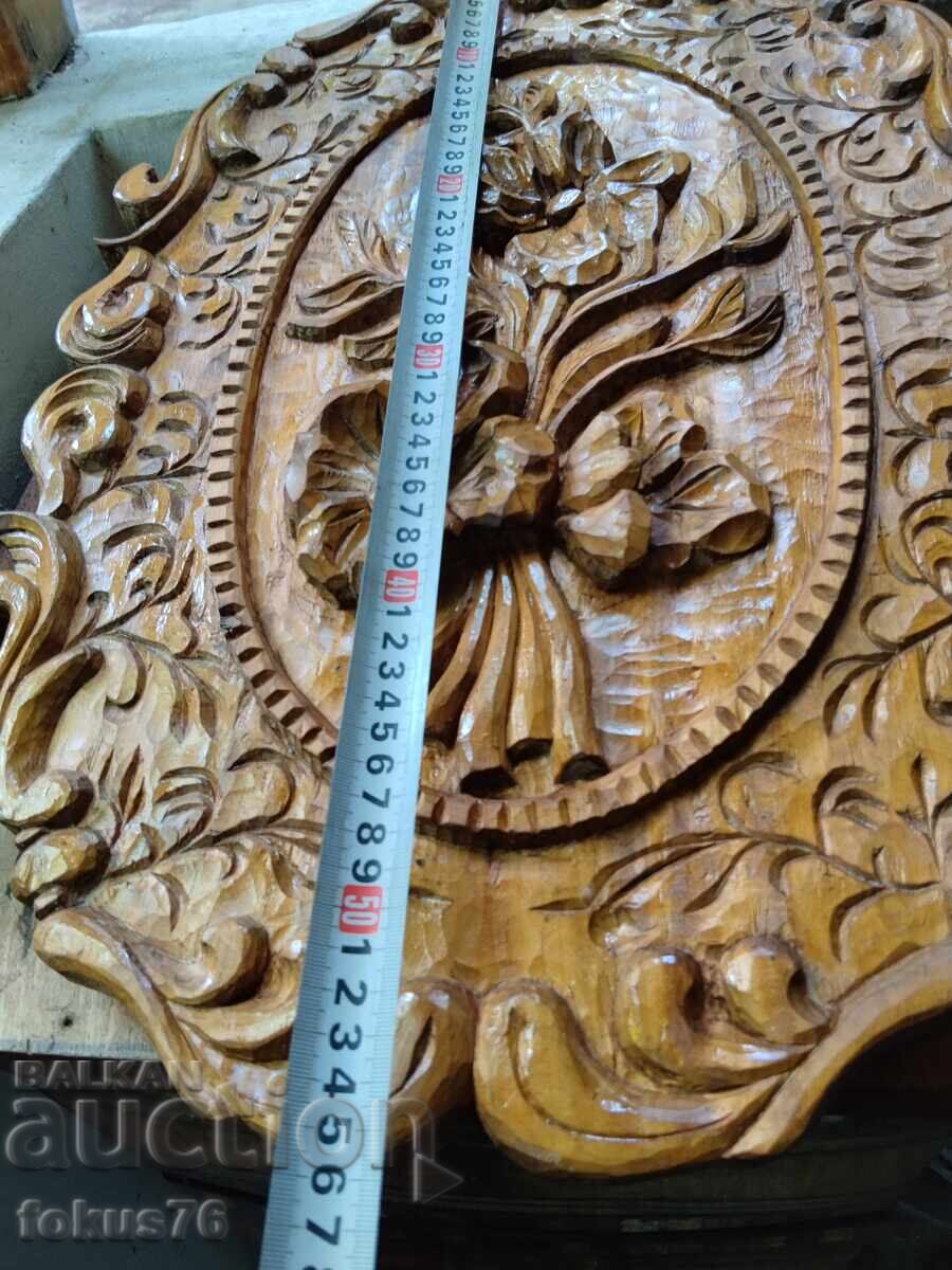 Unic de frumos panou mare din lemn sculptat pentru perete - 5