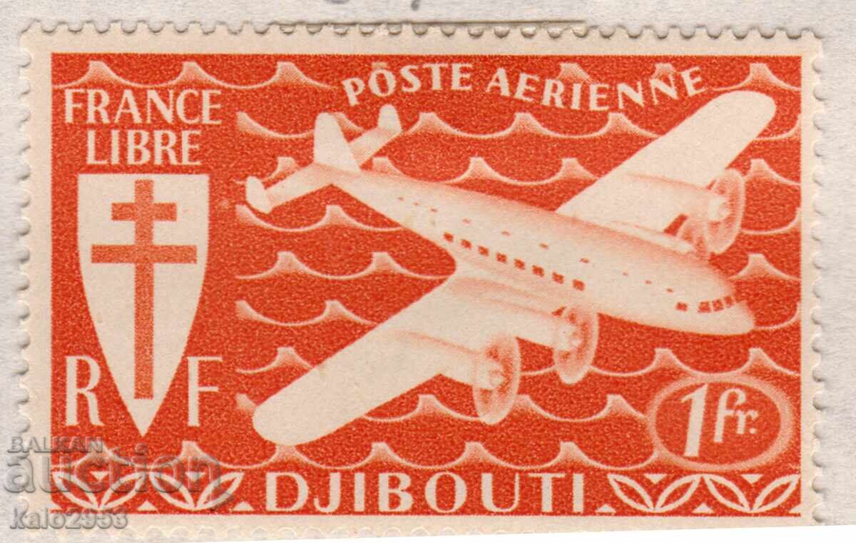 French Somaliland-1941-Air mail-Airplane over Djibouti, MLH French Somaliland-1941-Air mail-Airplane over Djibouti, MLH