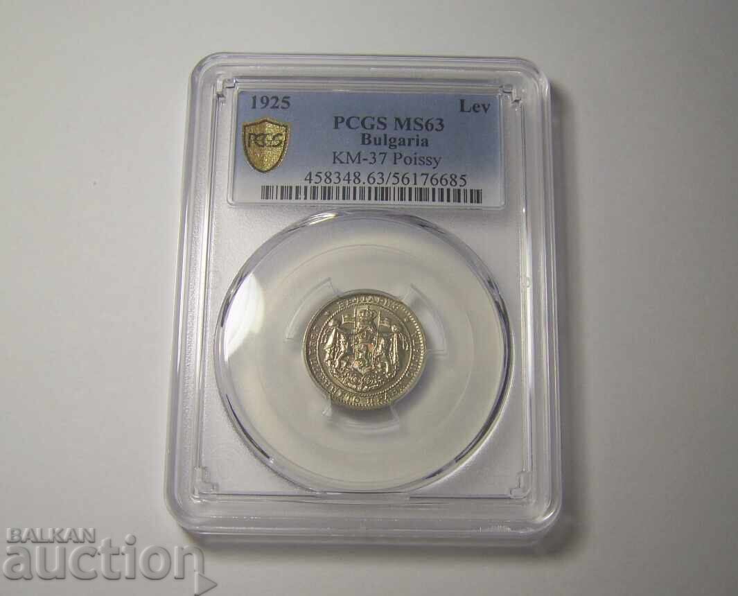 BZC! Bulgaria 1 leu 1925 MS63 PCGS cu preț € 31.00 | 60.63 BGN