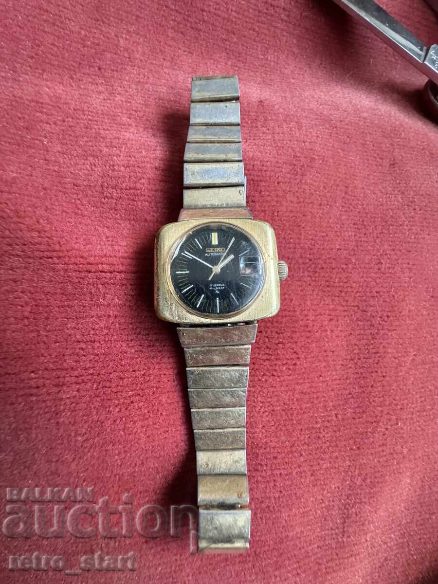 Ceas de damă Seiko placat cu aur, funcțional