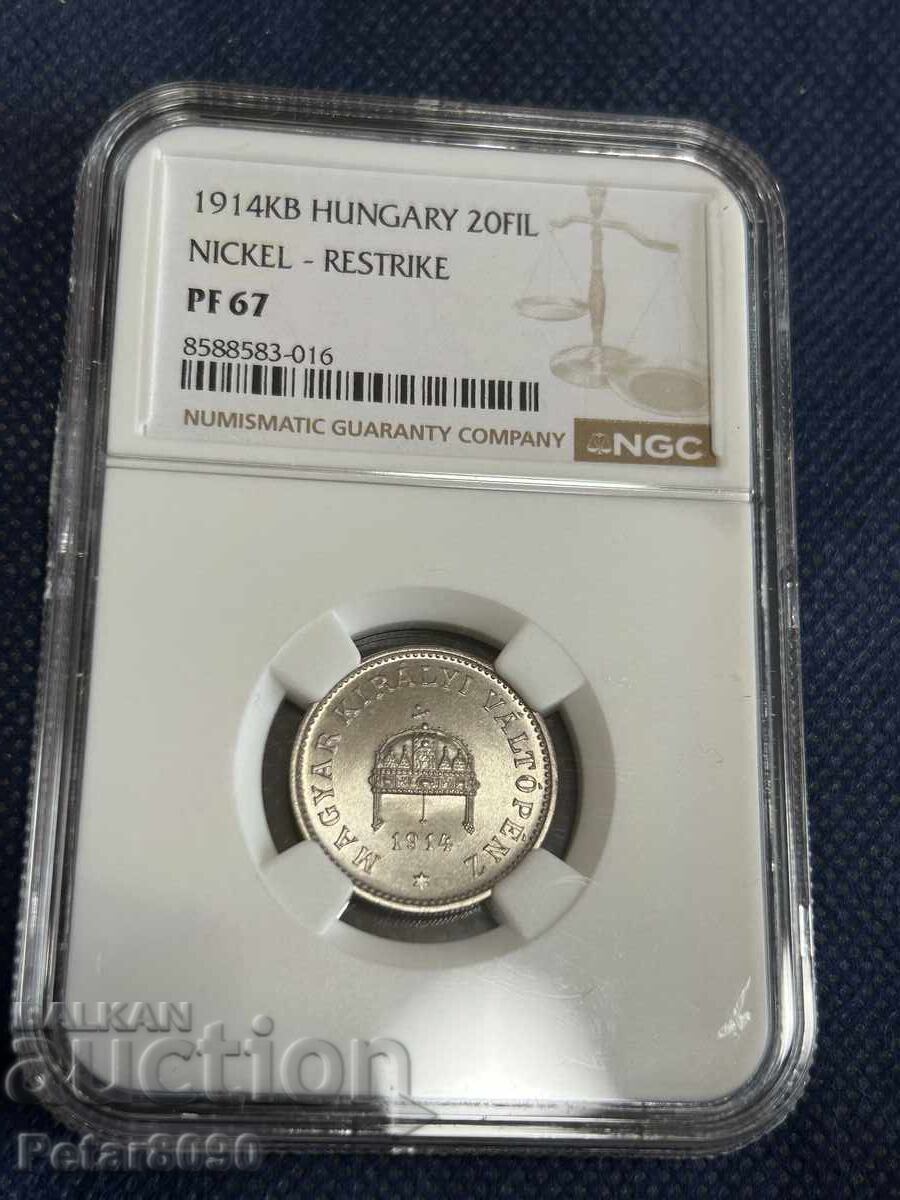 20 fillér Ουγγαρία 1914 PF67