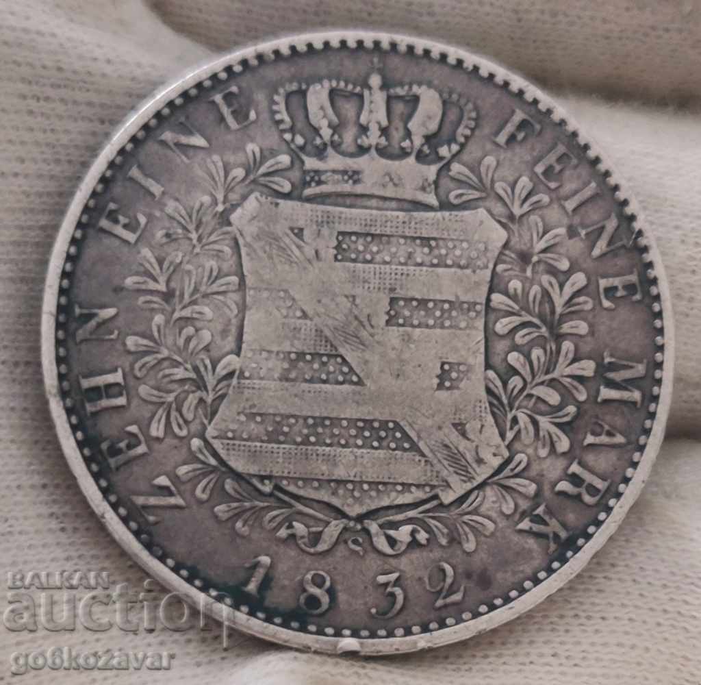 Licitație Thaler Germania Saxonia 1832 S, Tiraj de argint- 13.000 RARE!