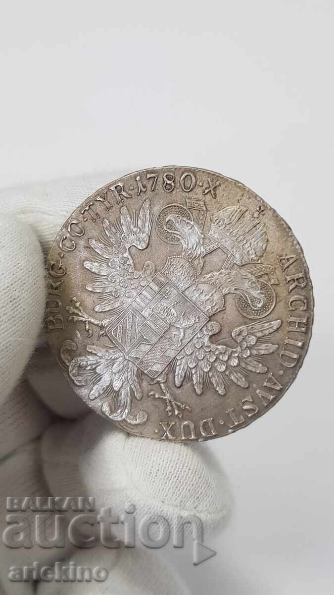 Veche Monedă de Argint - Taler 1780 - Maria Tereza - 5