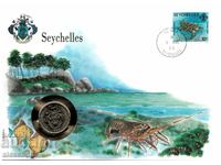 PLIC NUMISMATIC CU MONEDĂ Seychelles 1 rupie, 1982