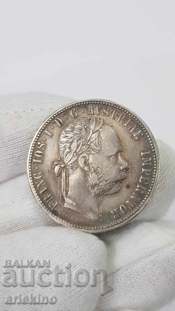 Livrarea Monedă de argint 1 Florin 1878 - Austria - Franz Joseph