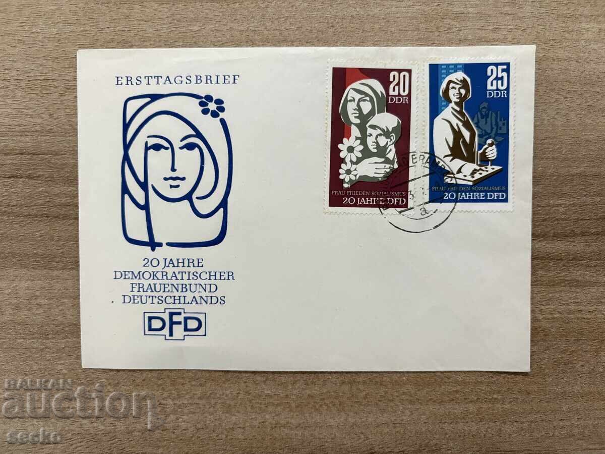 RDG - Plic prima zi - 20 ani de la înființarea Uniunii Femeilor (1967) RDG - Plic prima zi - 20 ani de la înființarea Uniunii Femeilor (1967)