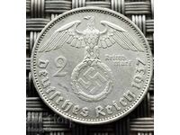 2 Reichsmarks silver 625 purity, 1937
