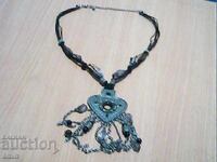 old beautiful silver plated necklace