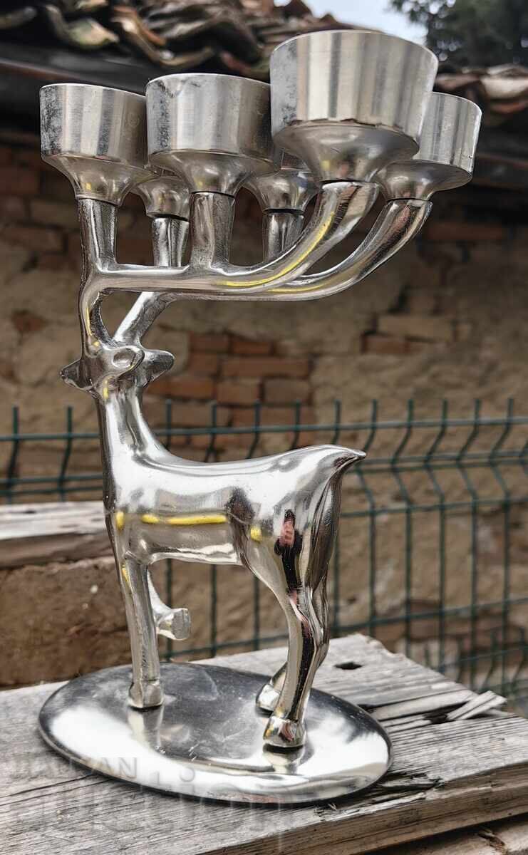 FRUMOS SFEȘNIC METALIC LUMÂNARE CERB METAL NECUNOSCUT - 5
