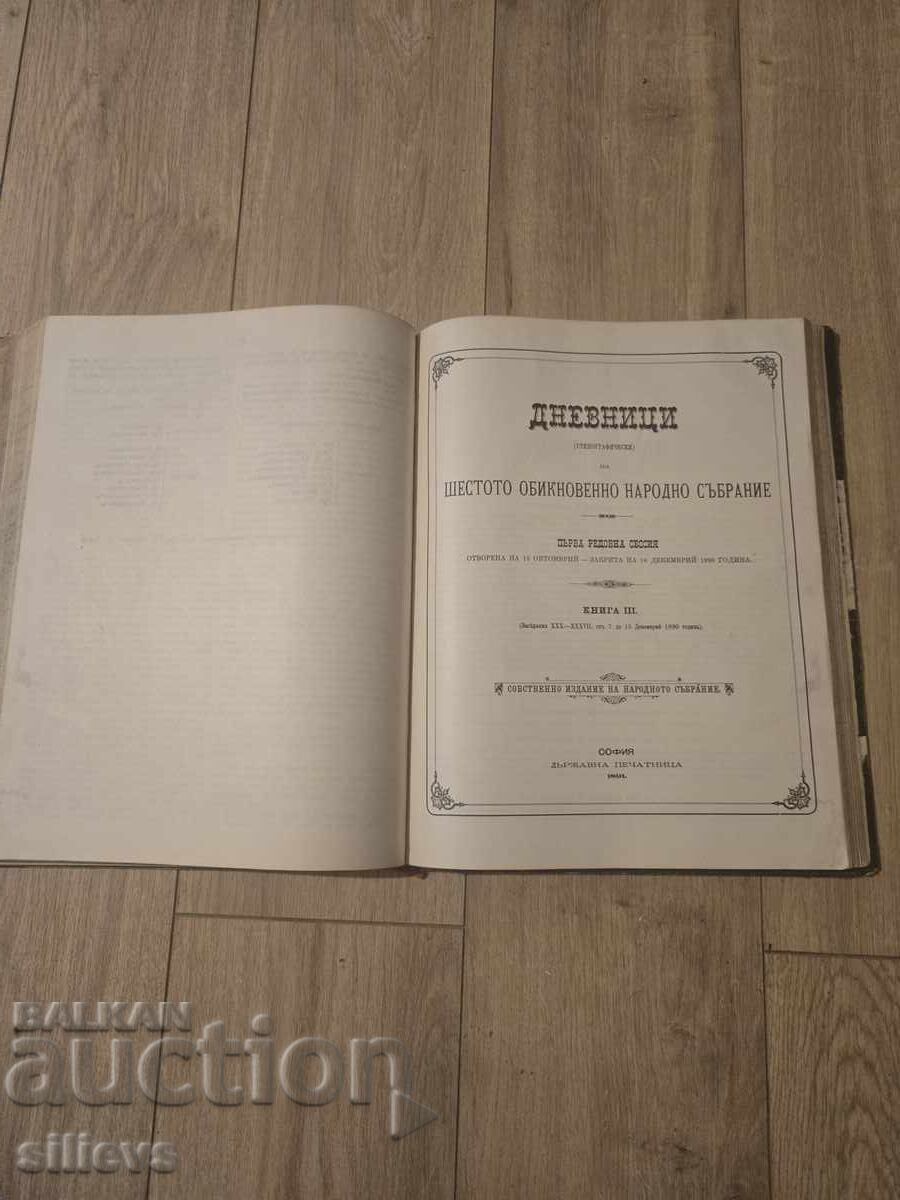 Jurnalele celei de-a șasea Adunări Naționale 1891 - 5
