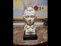 Unic bust antic din porțelan german al lui Mozart - Goebel