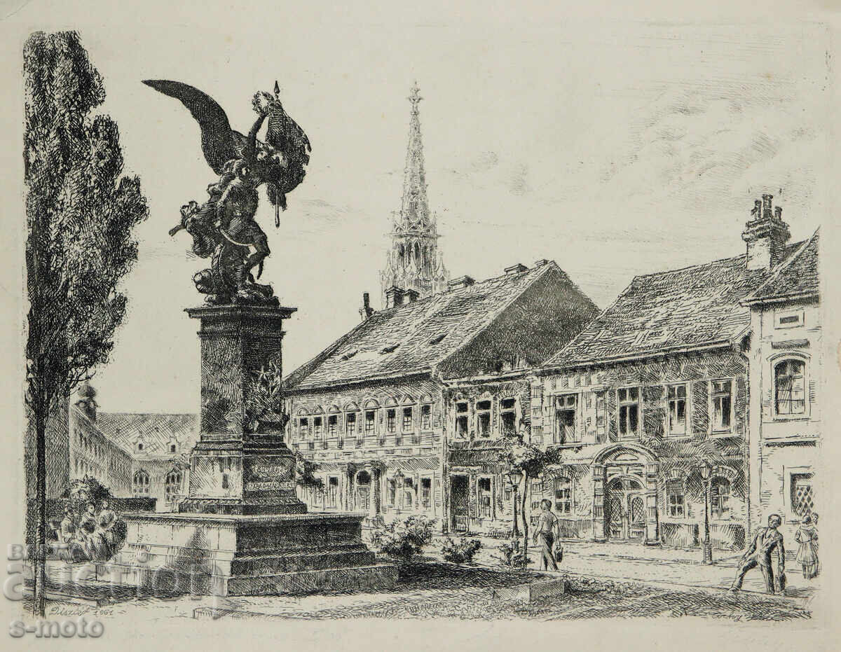 Licitație Tichy Kalman ( 1888 - 1968 ) peisaj urban