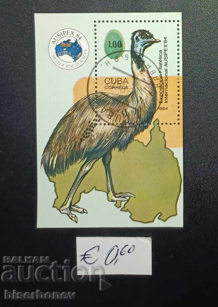 Cuba, Cuba, bloc de timbre, gumă originală