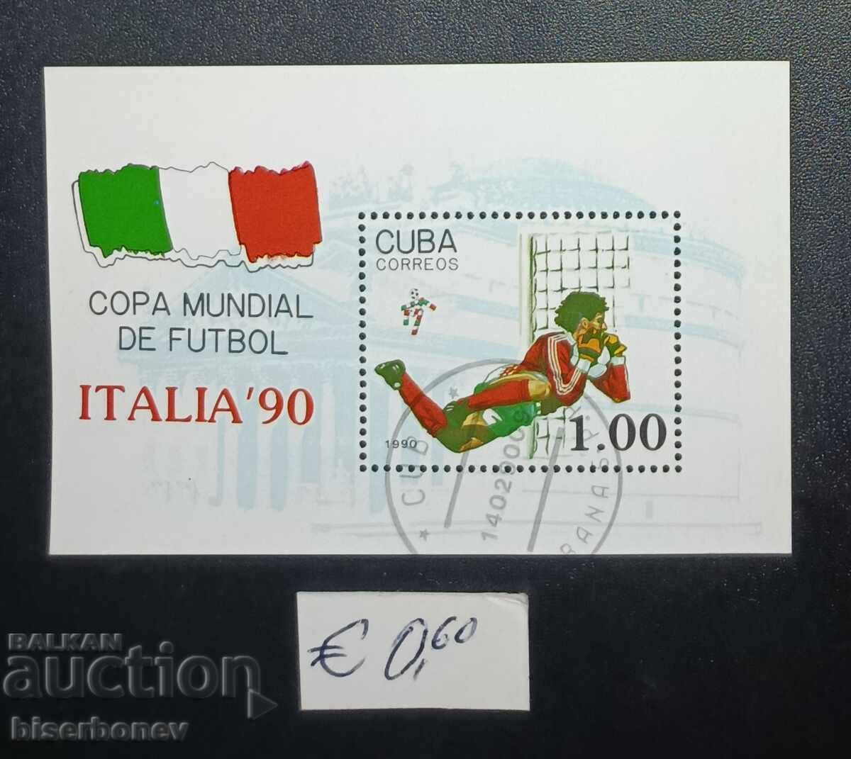 Cuba, Cuba, bloc de timbre, gumă originală