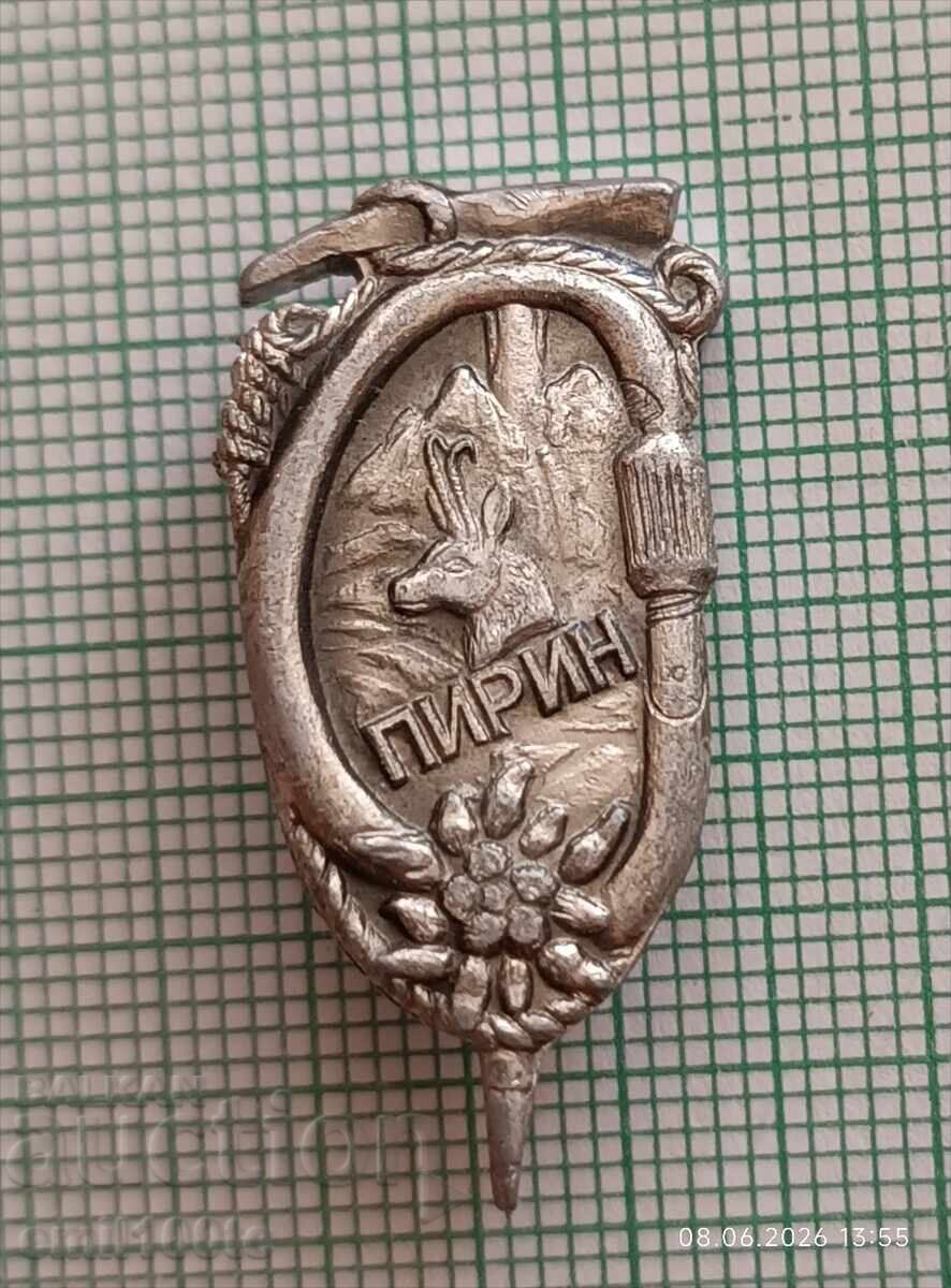 Insignă - Pirin pikel cu frânghie carabină floare de colț