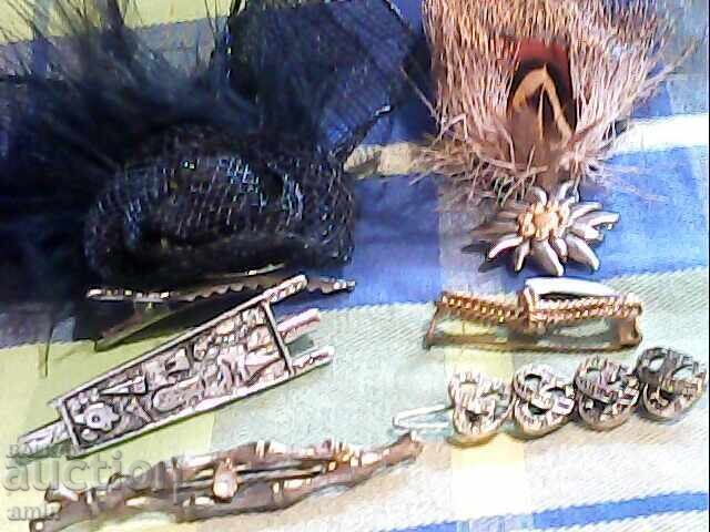 Silver-plated brooches
