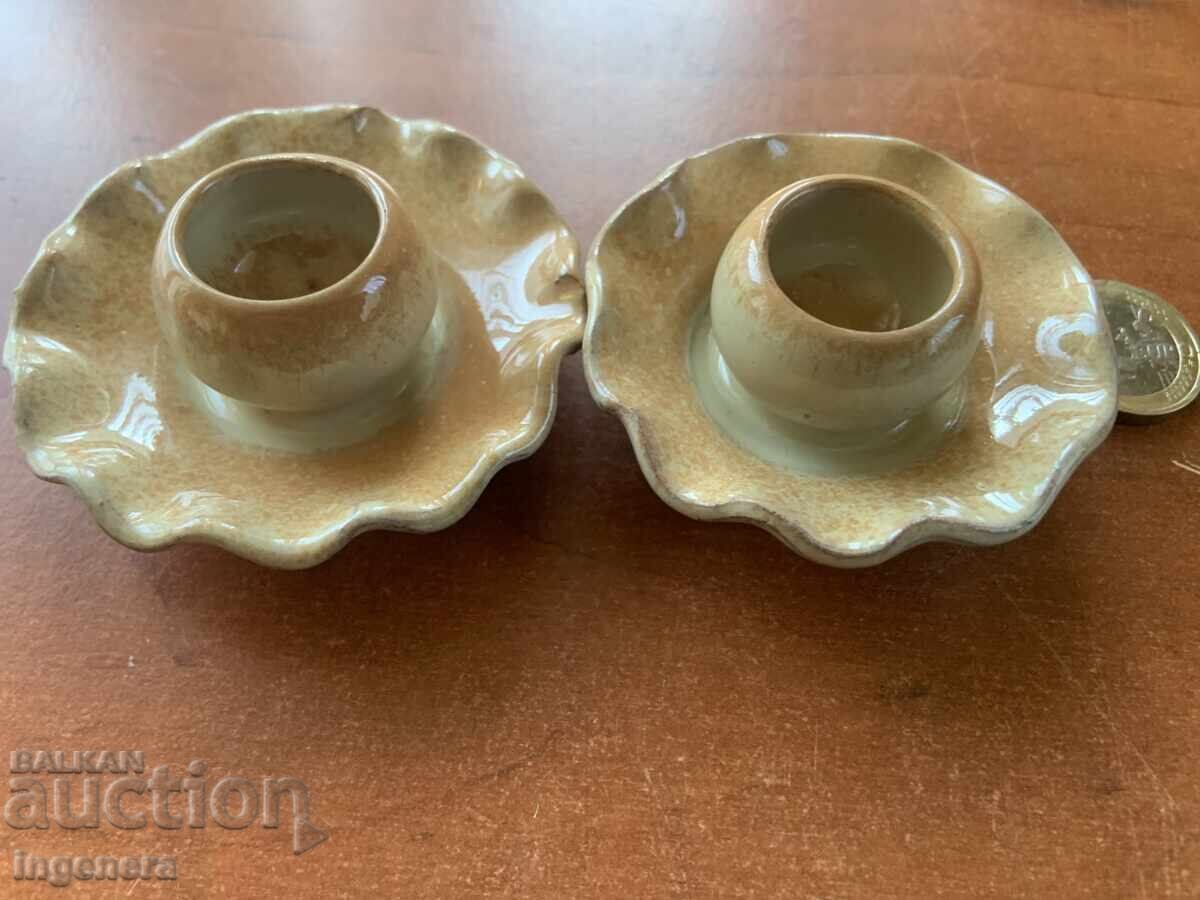 CERAMIC CANDLE HOLDER - 2 PCS. SALE