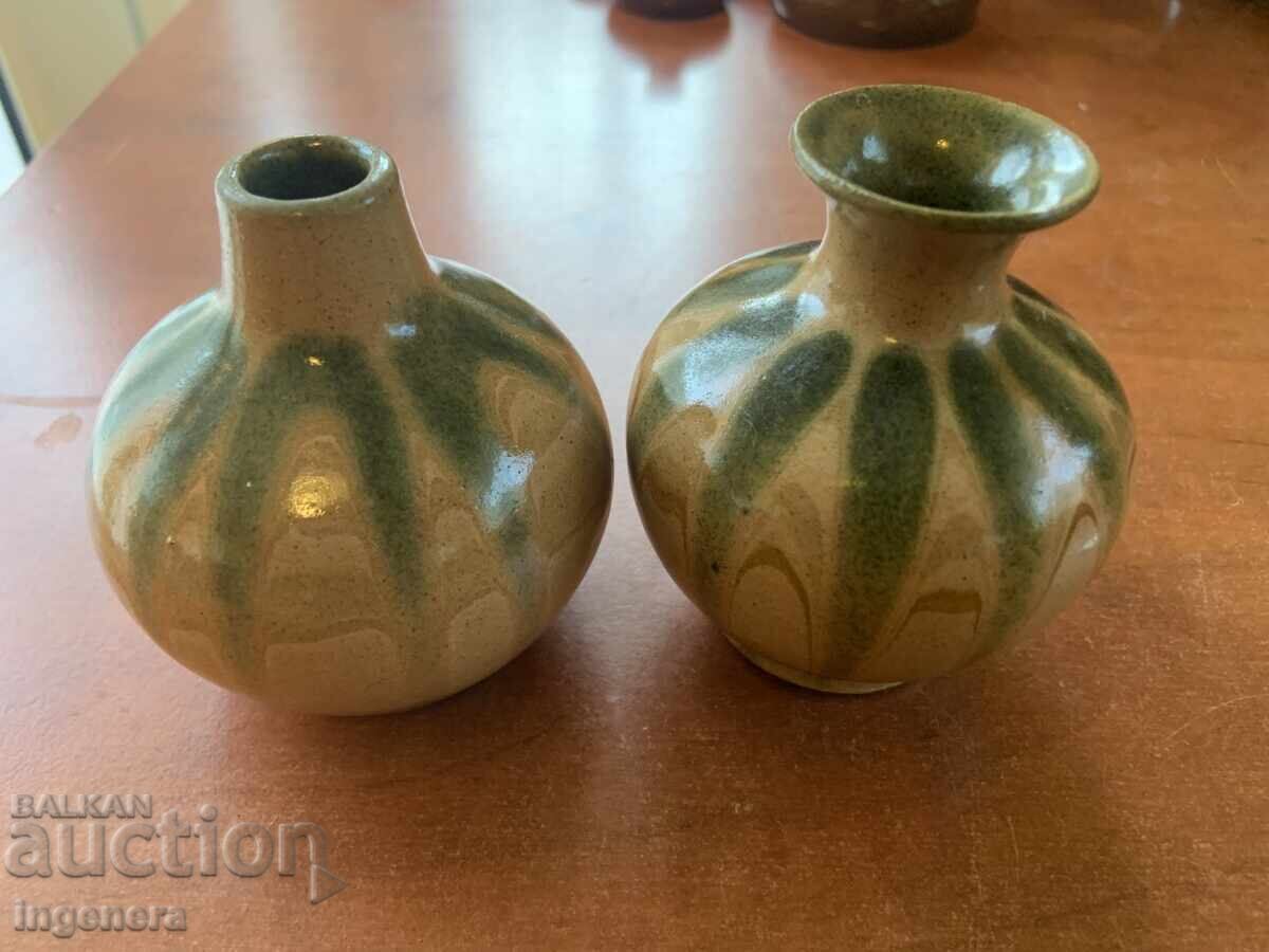 VAZĂ DIN CERAMICĂ VAZĂ MICĂ ARTĂ - 2 BUC. LICHIDARE