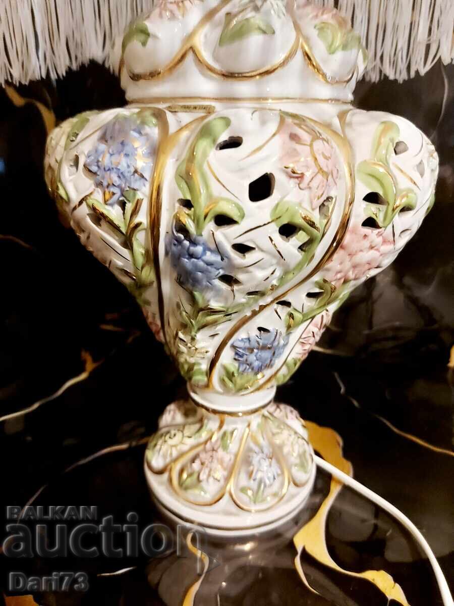 Delivery of Victorian style Capodimonte night lamp