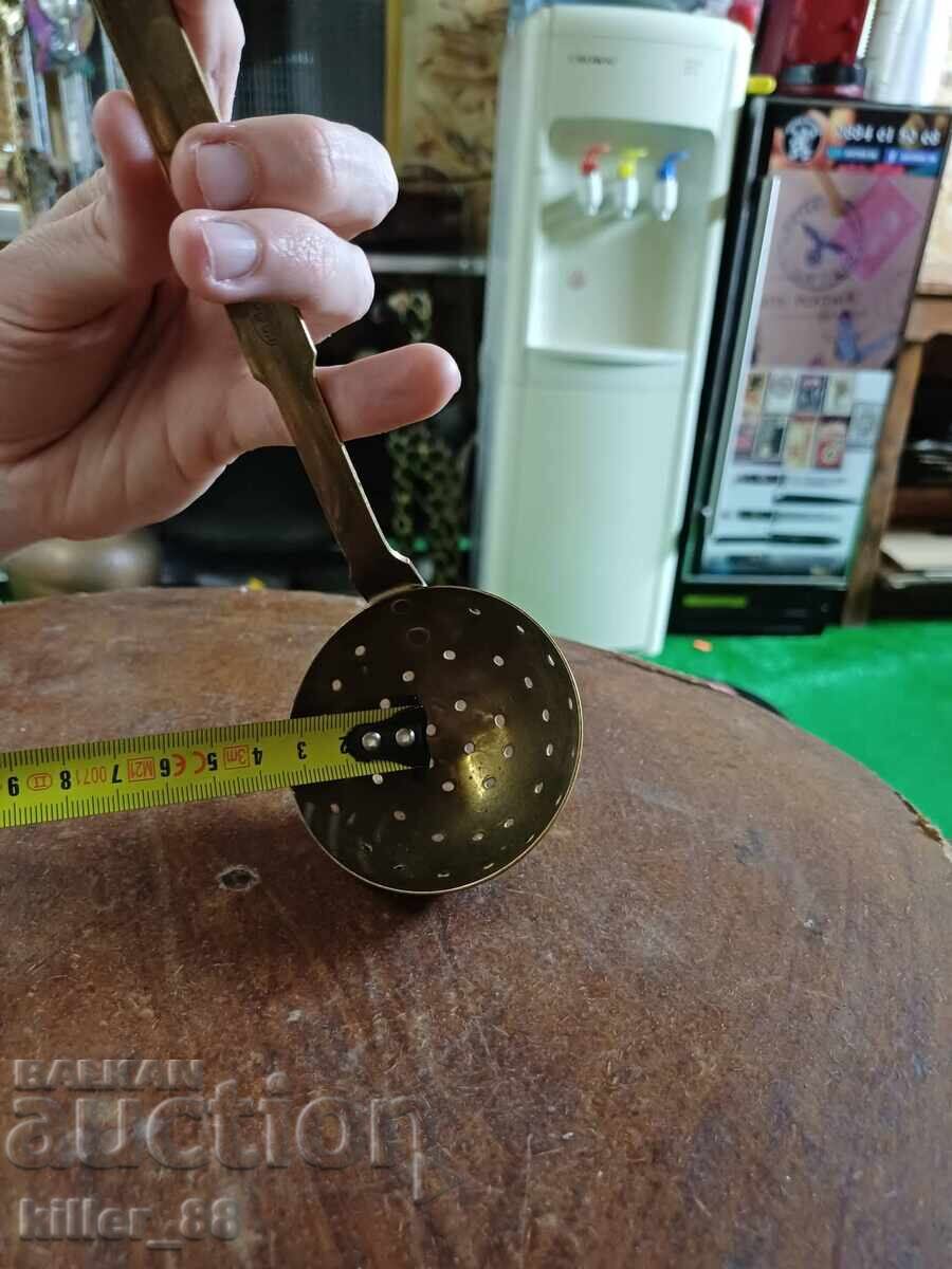 Polonic cu sită din bronz vintage - 5