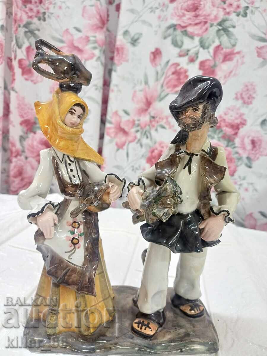 Statuetă veche din ceramică italiană STELIO MOLA Statuetă veche din ceramică italiană STELIO MOLA