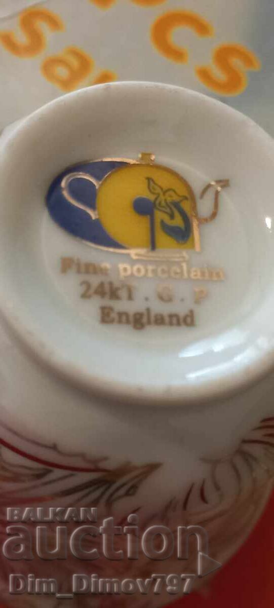 Porțelan fin englezesc decorat manual cu aur de 24k - 6