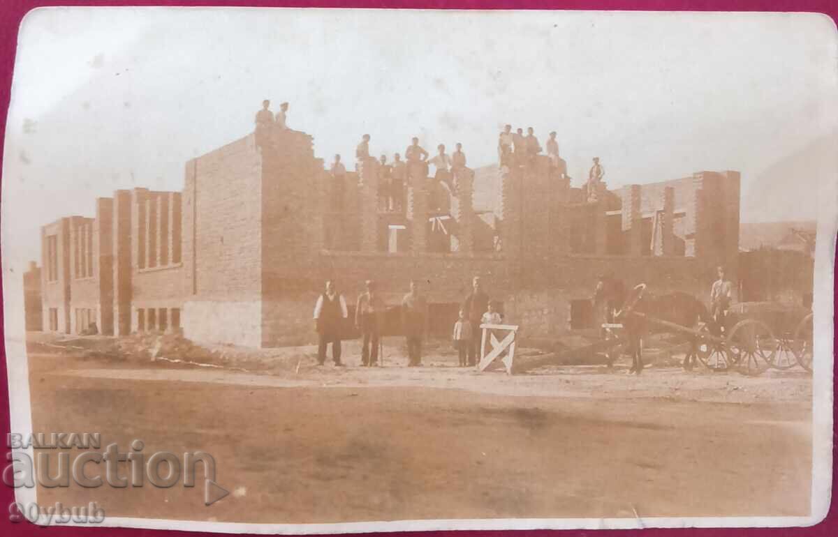 Varna - construction of Tsar Simeon school - original photograph!