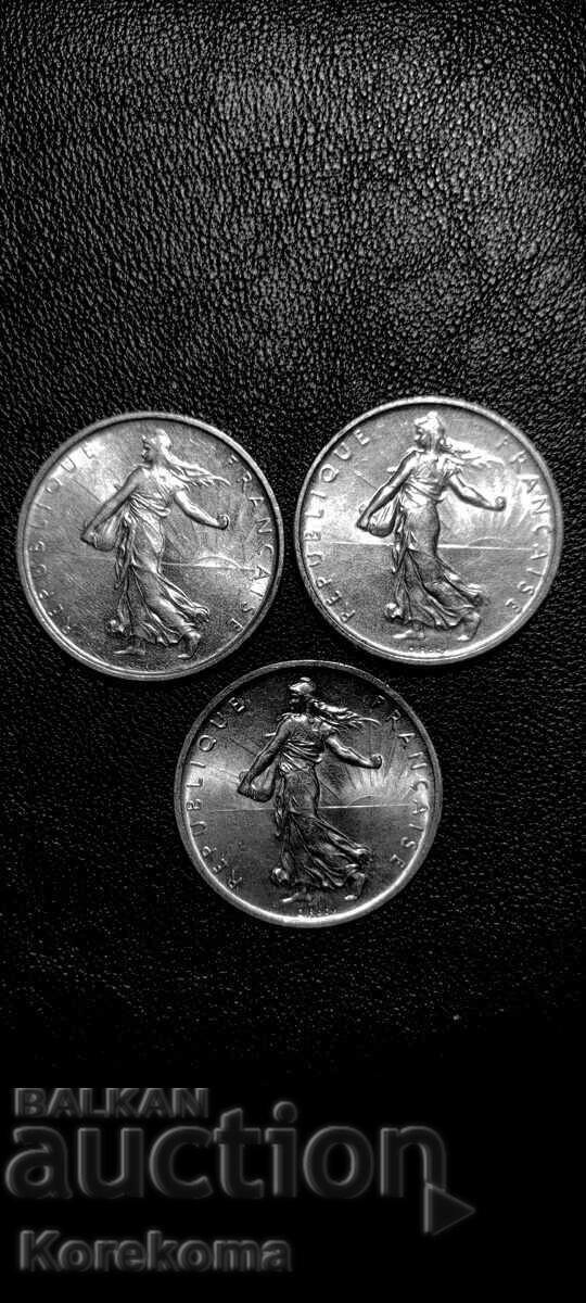 3x5 Γαλλικά Φράγκα 1960/64 Ασημένια από 1ο ΒΖΚ. Διάβασε την περιγραφή