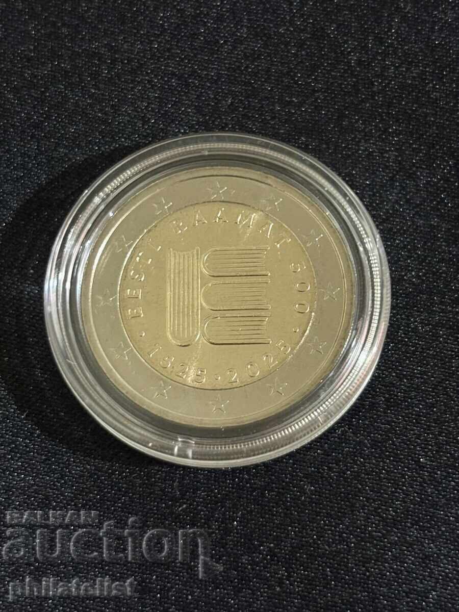 Livrarea Estonia 2025 – 2 euro – 500 de ani de literatură estonă UNC /c