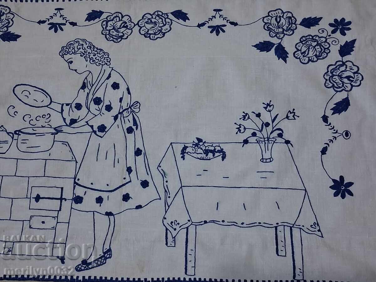 Licitație Covor vechi de perete, broderie bulgărească, panou, covor