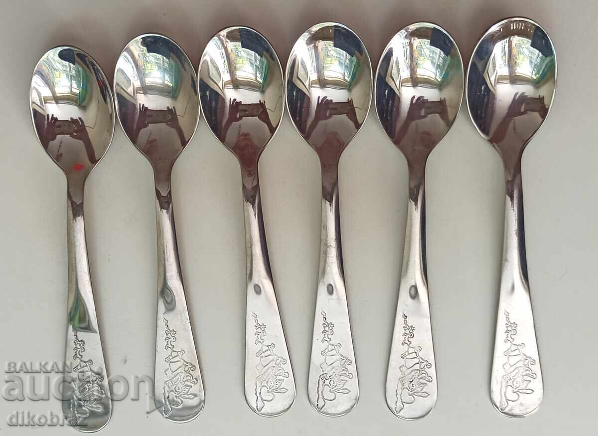 6 Dessert Spoons - The Grandfather Pulls the Turnip - VT - from the socialist era 6 Dessert Spoons - The Grandfather Pulls the Turnip - VT - from the socialist era