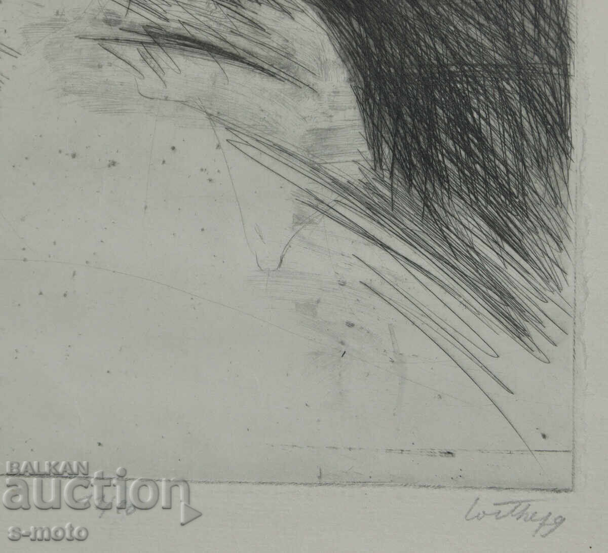 1974 Grafică, litografie portret „Rămas-bun” - 6