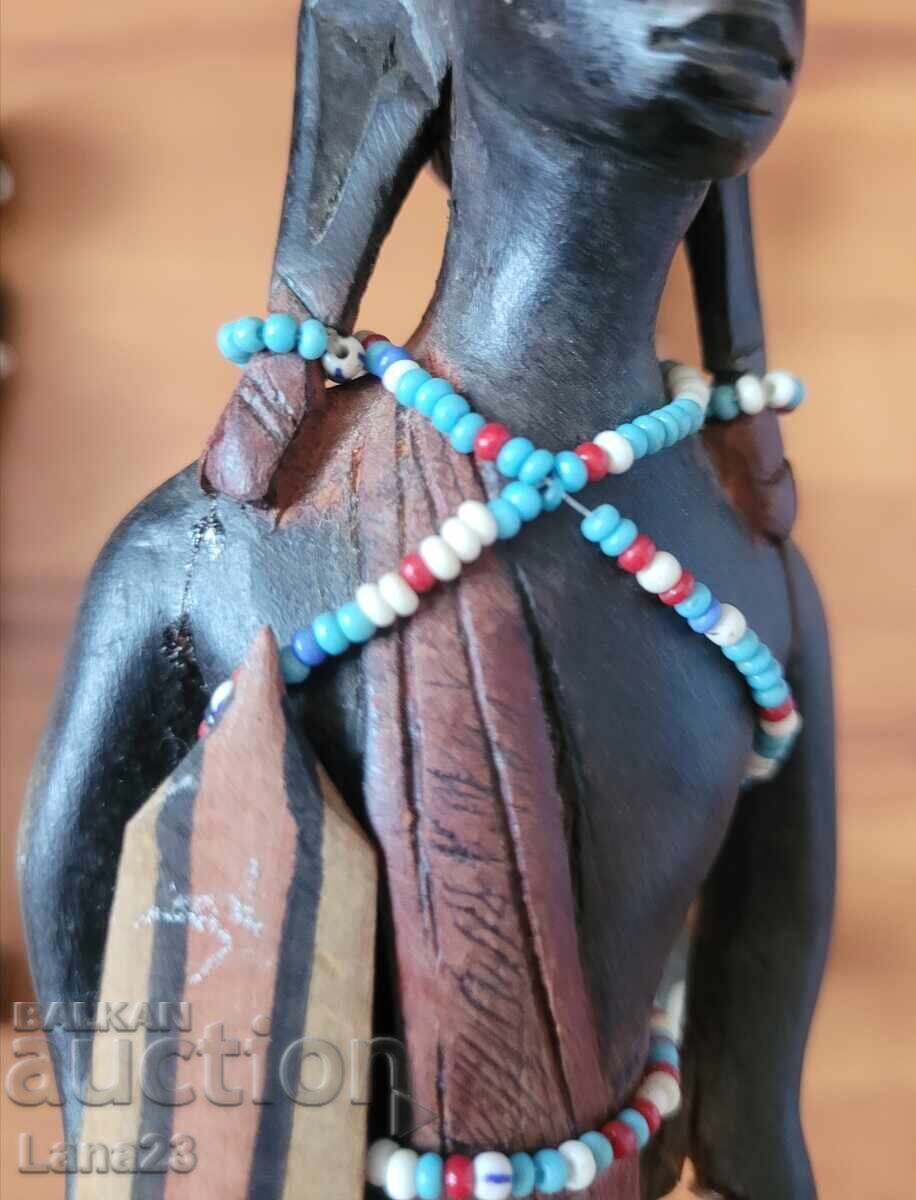 Livrarea Figurine africane din lemn, decorațiune vintage