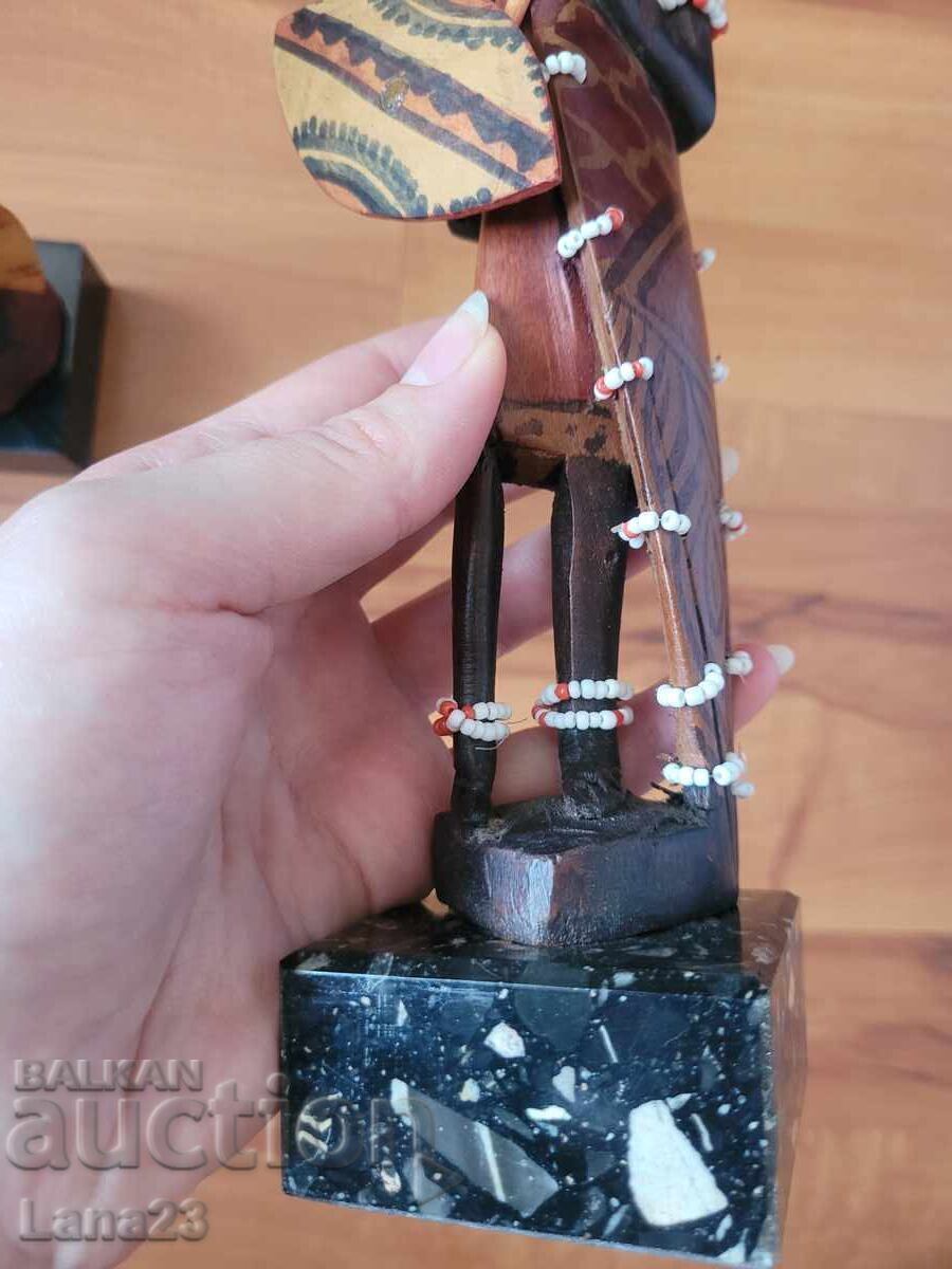 Figurine africane din lemn, decorațiune vintage - 6
