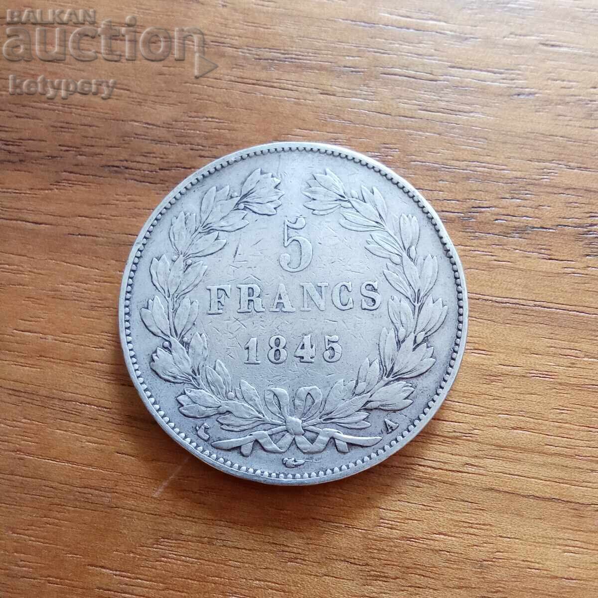 5 franci 1845 Franța
