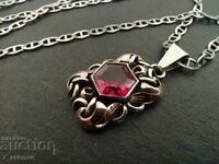 925 silver pendant and beautiful stone, with a necklace