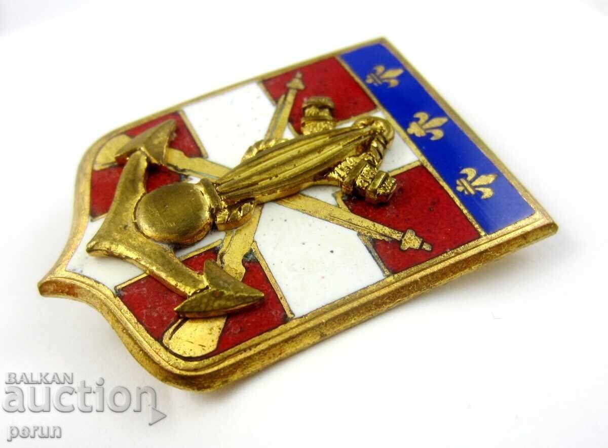 Licitație Armata franceză - Infanteria marină - Insigna centrului de instruire - Email